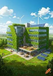 building with sustainable surroundings highlighting concept of green building- Infranox Global Solutions