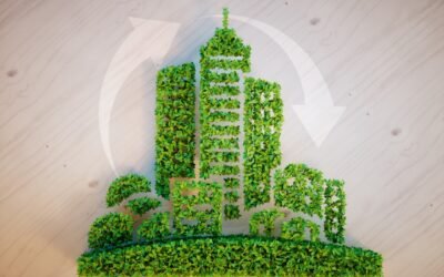 sustainable construction made with green themed building